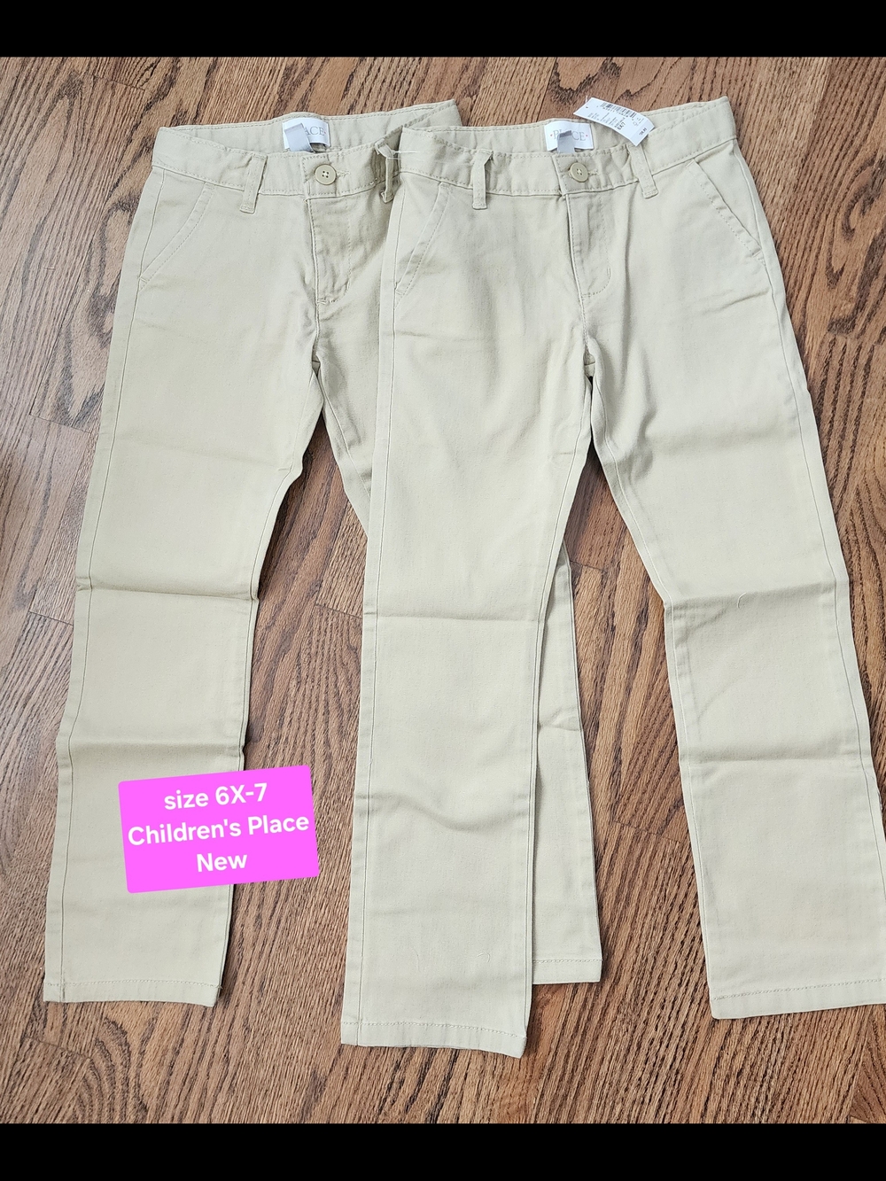 Children's Place Beige Khaki School Pants - 6X-7 (Pair)